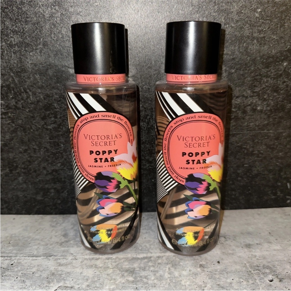 Victoria's Secret Poppy Star Fragrance Mist — Black & Pink Accents